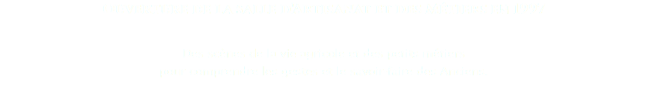 Ouverture de la salle d'Artisanat et des Métiers en 1997 Des scènes de la vie agricole et des petits métiers pour comprendre les gestes et le savoir-faire des Anciens.